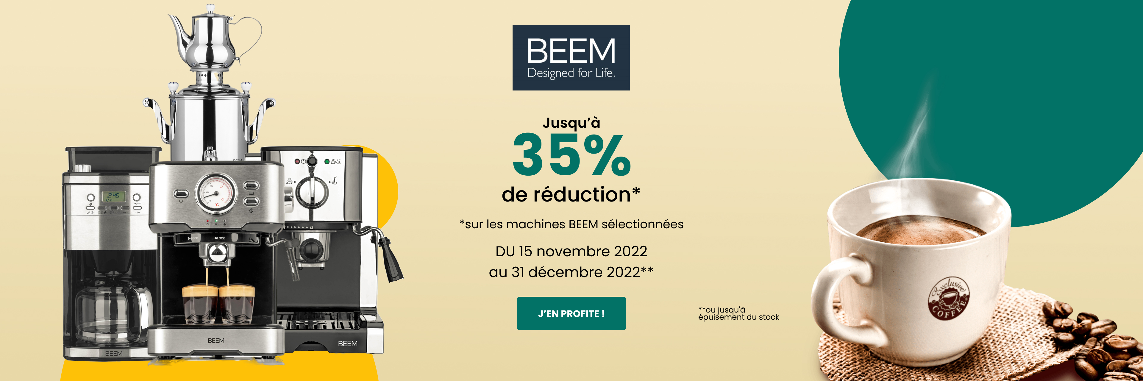 Jusqu’à 35% de réduction sur les machines BEEM sélectionnées