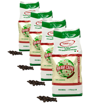 Mélange 100 % Arabica d'Amérique du Sud - Pack 4 × Grains Pochette 1 kg