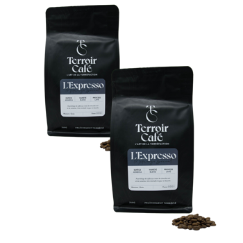 Terroir Café - La composition d'espresso 1kg - Pack 2 × Grains Pochette 1 kg