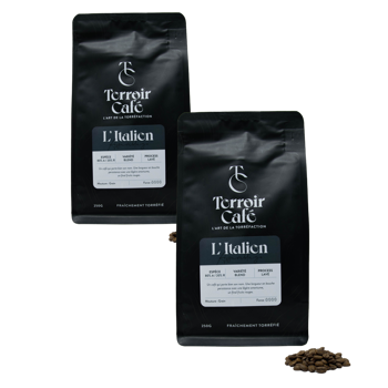 Terroir Café - La composition italienne 1kg - Pack 2 × Grains Pochette 1 kg